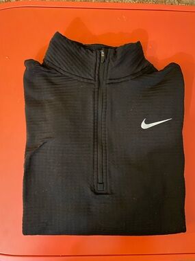 Nike Black Half-Zip Pullover with White Swoosh